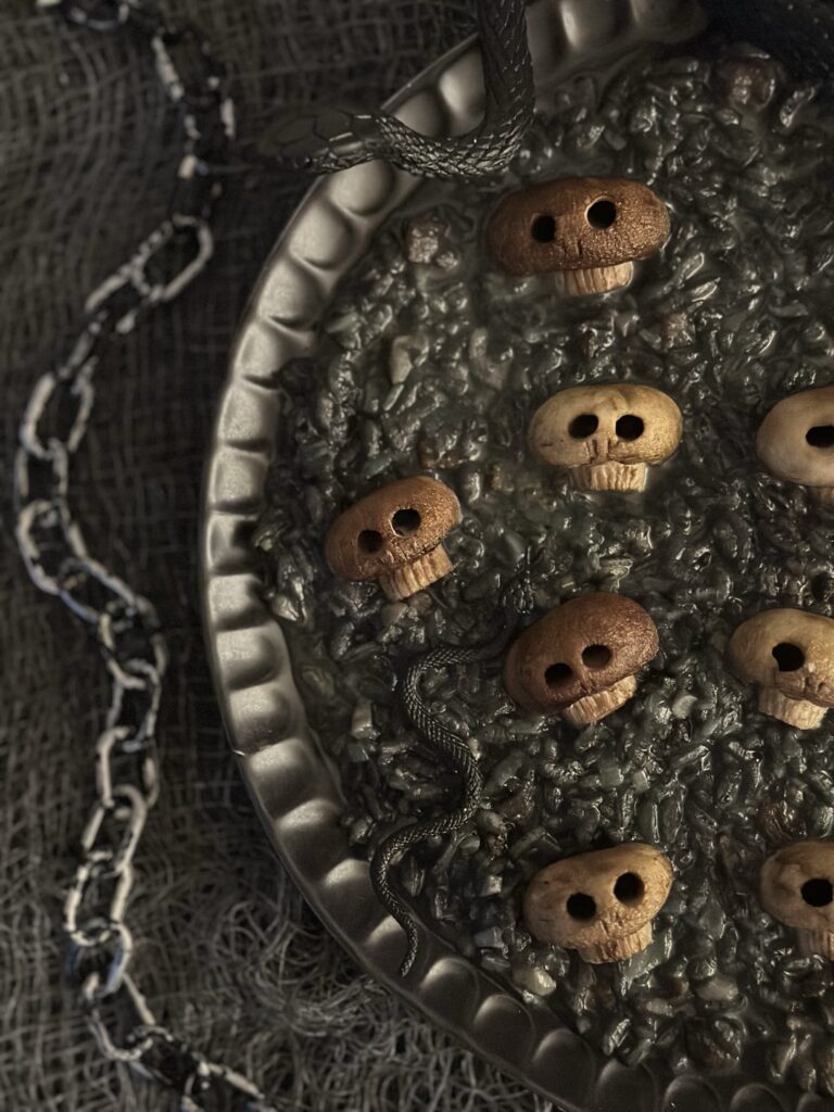 Original Viral Black Skull Mushroom Risotto by Bacon & Spice